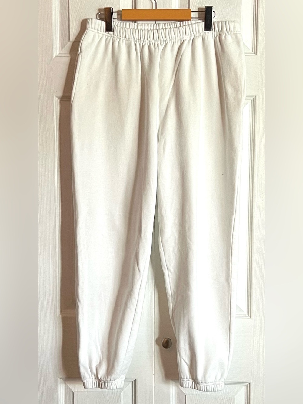 Ardene White High-Waisted Cinch Joggers Sweatpants - Size Large